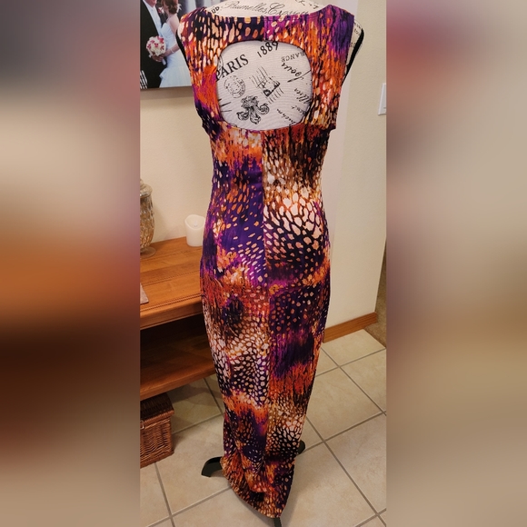 RUBY ROX || Slinky Vibrant Print Dress - Women's Size L - Picture 11 of 16